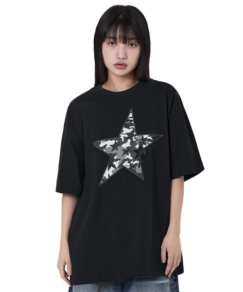 tシャツ 「OY/オーワイ」 CAMO STAR TEE/カモスター半袖Tシャツ レディース メンズ