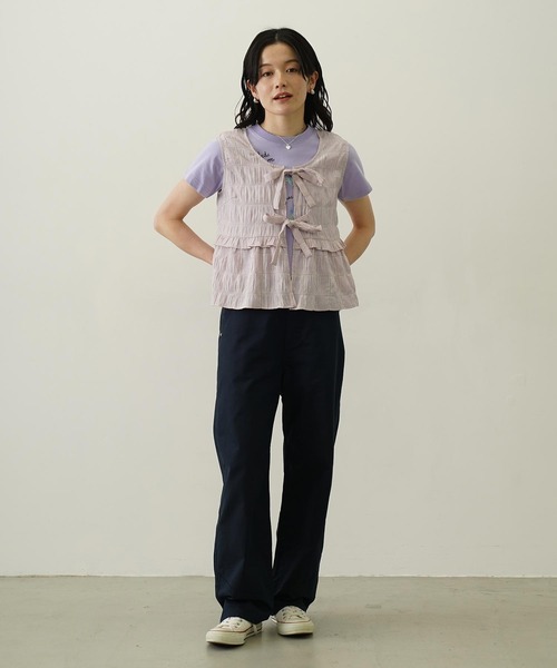 MILKFED.（ミルクフェド） タンクトップ ノースリーブ RIBBON FRILL