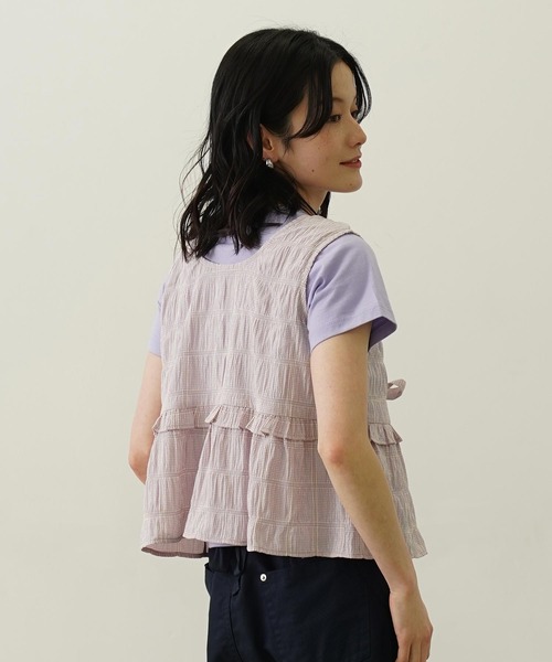 MILKFED.（ミルクフェド） タンクトップ ノースリーブ RIBBON FRILL 