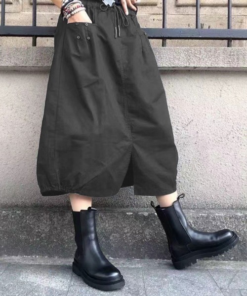 Sally Lunn スカート 裾ゴムAラインミディ丈スカート : ZOZOTOWN Yahoo