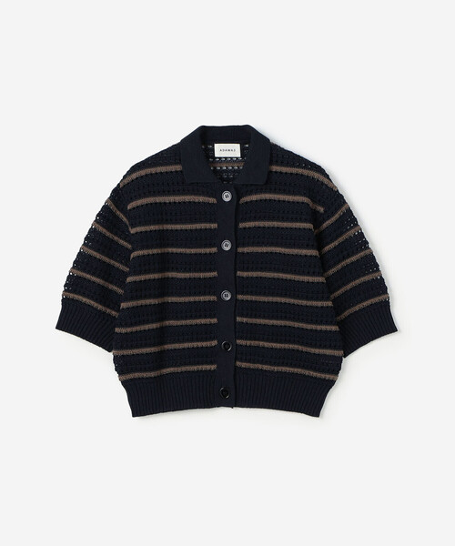 ADAWAS カーディガン | コットンニット ポロカーディガン WOMEN