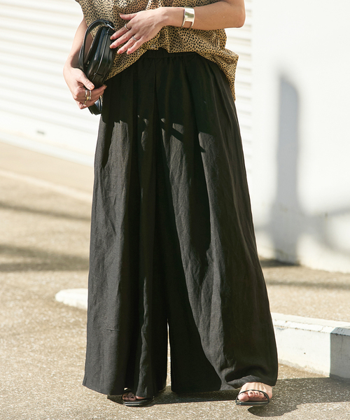 JOURNAL STANDARD リネンキュロットワイドパンツ　BLACK JOURNAL STANDARD（ジャーナルスタンダード）の「《追加》リネン