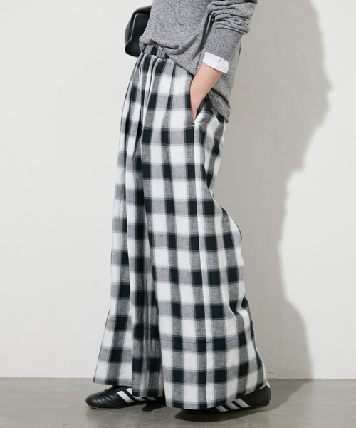 JOURNAL STANDARD パンツ 「洗える」レーヨン麻タックワイド