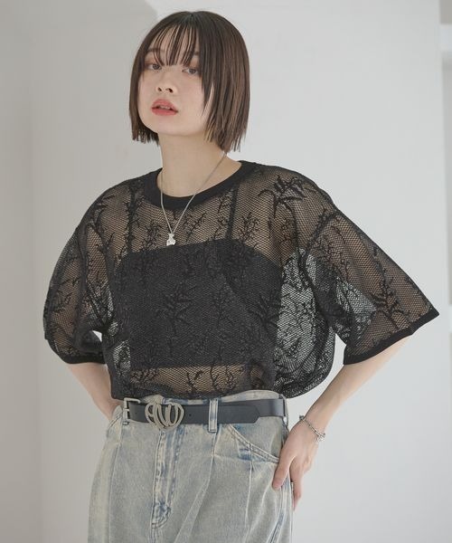 tシャツ 「UNISEX」フラワージャガードスポンジプルオーバー レディース メンズ Anui tシャツ 「UNISEX」フラワージャガードスポンジプル