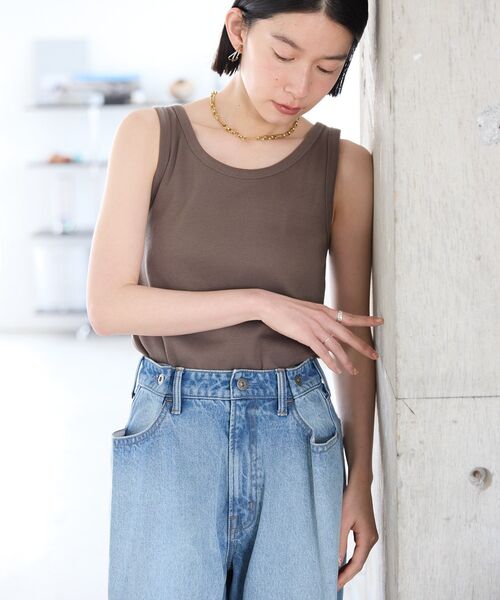 タンクトップ ノースリーブ コットンテレコタンクトップ / Cotton Teleco Tank Tops レディース AMERICAN HOLIC タンクトップ ノースリーブ 抗菌防臭テレコ