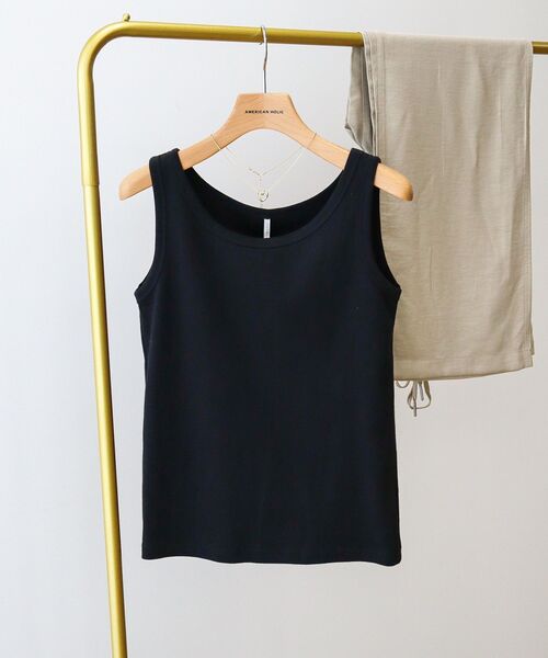 タンクトップ ノースリーブ コットンテレコタンクトップ / Cotton Teleco Tank Tops レディース AMERICAN HOLIC タンクトップ ノースリーブ 抗菌防臭テレコ