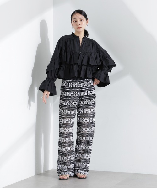 sara mallika パンツ Sara mallika/COTTON BORDER LACE PANTS