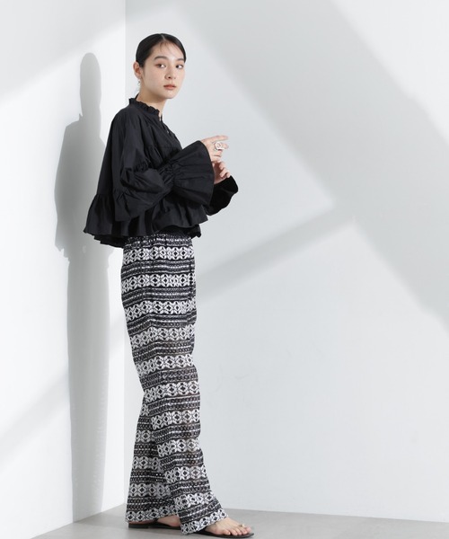 saraページ sara mallika パンツ Sara mallika/COTTON BORDER LACE PANTS