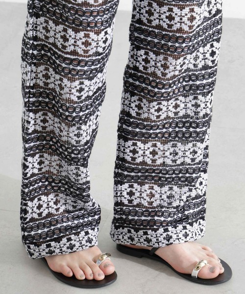 sara mallika パンツ Sara mallika/COTTON BORDER LACE PANTS