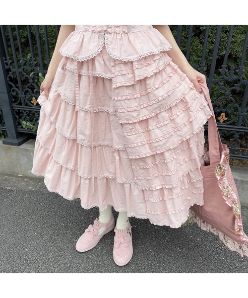 ピンクハウス　ラップスカート 羽根のパッチワークミディスカート｜ピンクハウスオフィシャル