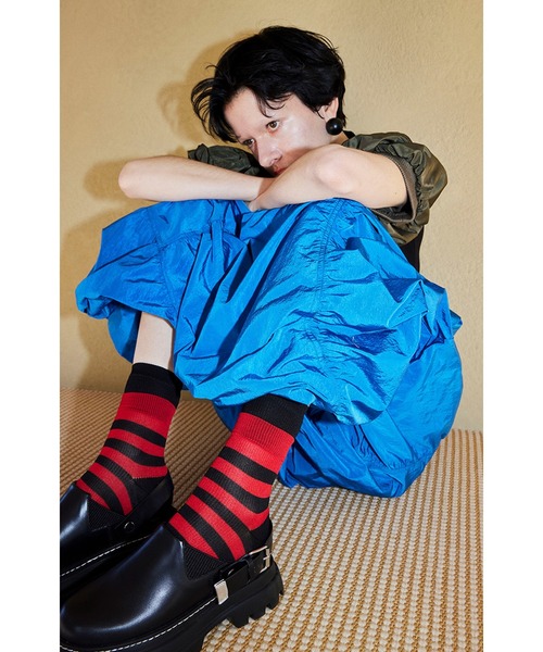 OMMO（オーエムエムオー） 靴下 BLOCKING LAYERED SOCKS レディース
