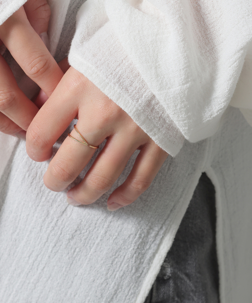 Lilas 指輪 リング V型フォークリング K10 レディース : ZOZOTOWN