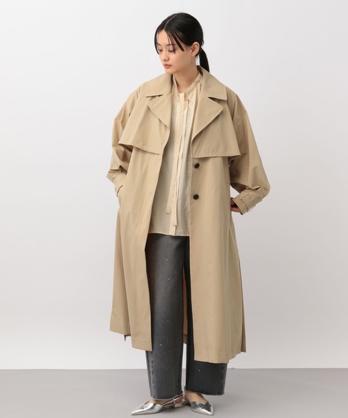 「A part by」 トレンチコート FREE チャコールグレー レディース_画像9