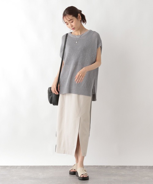 「GLOBAL WORK」 ロングスカート MEDIUM グレイッシュベージュ レディース_画像2
