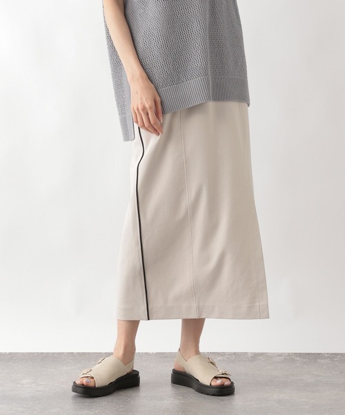 「GLOBAL WORK」 ロングスカート MEDIUM グレイッシュベージュ レディース_画像5