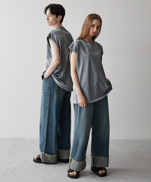 「CLEL」 半袖Tシャツ X-SMALL グレー メンズ