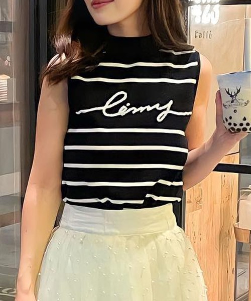 新品！！eimy istoireノースリーブニット 黒 eimy istoire 「eimy istoire」 ノースリーブニット FREE
