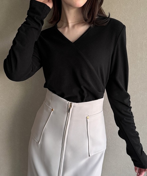 nowos カシュクール　カットソー ニッセン（nissen） tシャツ カシュクールカットソートップス「大きい
