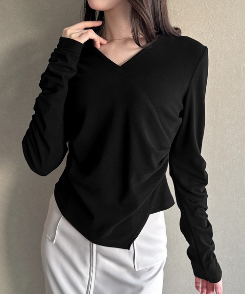 Ys(ワイズ) カシュクールスリットカットソー レディース トップス WISE（PORTER） Ys(ワイズ) カシュクールスリットカットソー