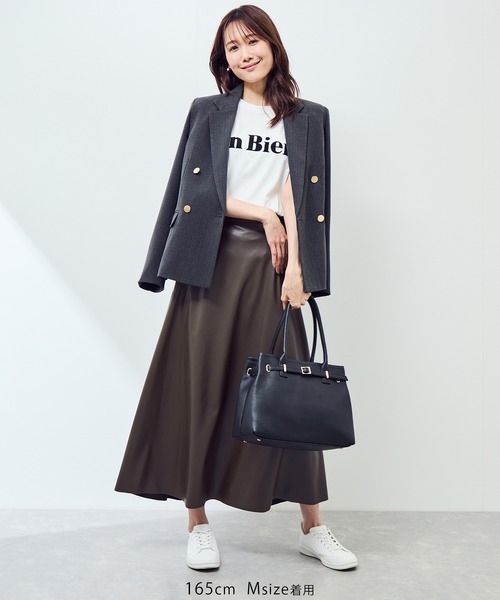 D-end　RP８　合皮　ロング　その１ mi via loca（ミヴィアロカ）の「フェイクレザーフロントZIPスカート