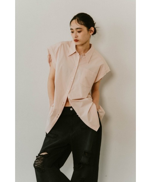 Knuth Marf（クヌースマーフ） ブラウス シャツ stripe label nosleeve 