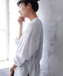 tシャツ 夏の、長袖ボーダーカットソー レディースの詳細画像3