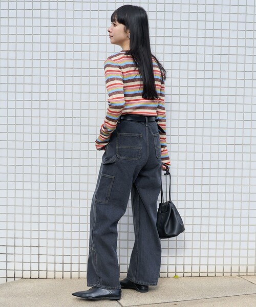 「FREAK'S STORE」 加工デニムパンツ MEDIUM ブルー レディース