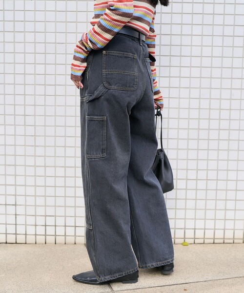 「FREAK'S STORE」 加工デニムパンツ MEDIUM ブルー レディース