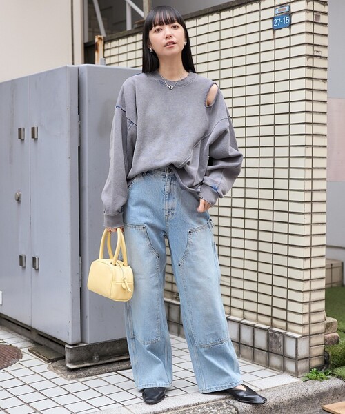 「FREAK'S STORE」 加工デニムパンツ MEDIUM ブルー レディース