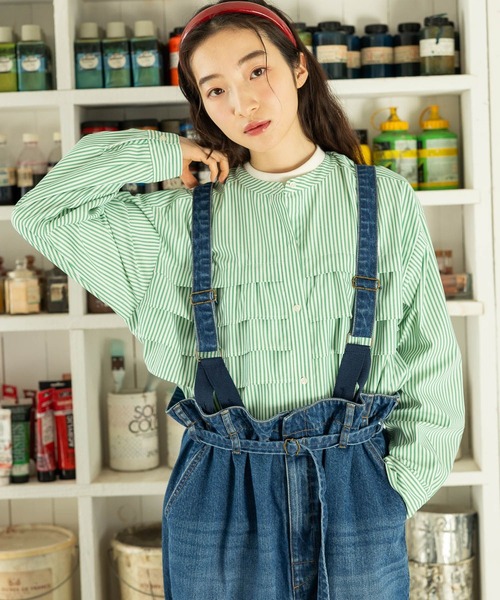 「niko and...」 長袖ブラウス LARGE ブルー レディース