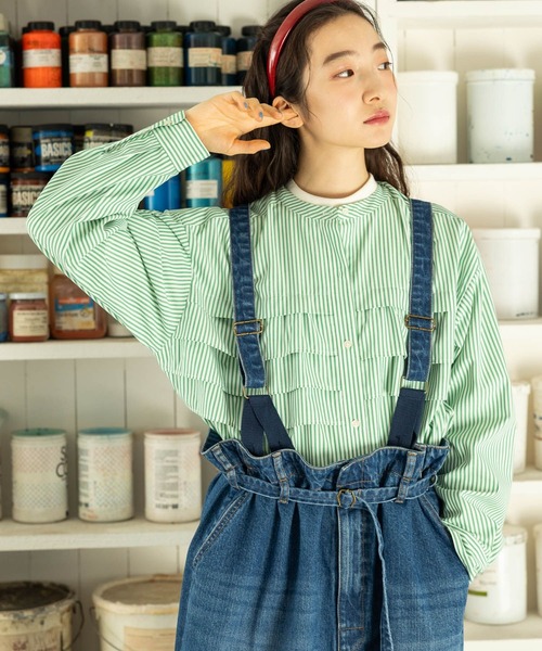 「niko and...」 長袖ブラウス LARGE ブルー レディース