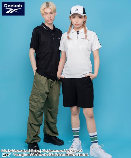 「Reebok」 半袖ポロシャツ M ホワイト レディース_画像3