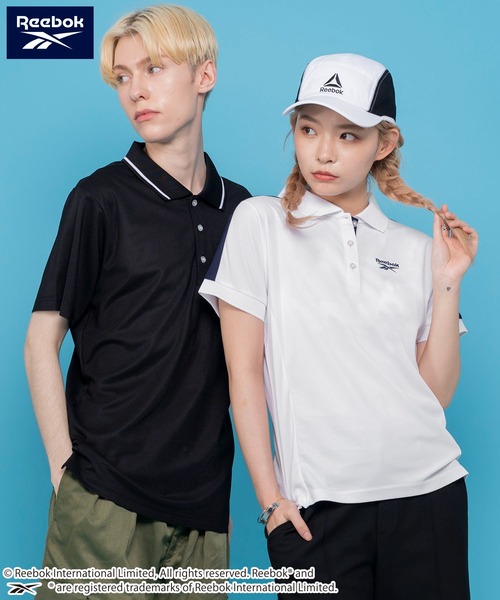 「Reebok」 半袖ポロシャツ M ホワイト レディース_画像4