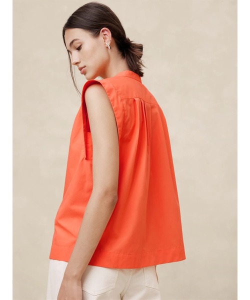 「BANANA REPUBLIC FACTORY STORE」 ノースリーブブラウス X-SMALL ネイビー レディース_画像7
