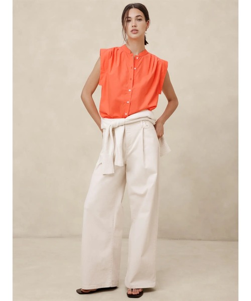 「BANANA REPUBLIC FACTORY STORE」 ノースリーブブラウス X-SMALL ネイビー レディース_画像8