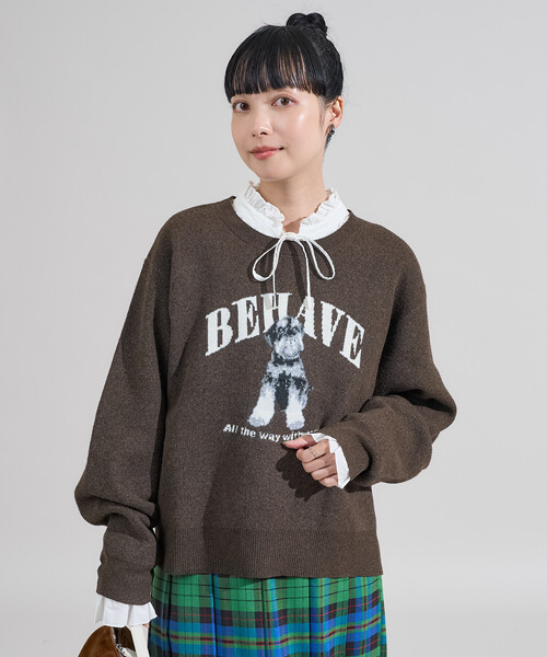 ニット セーター DOG ジャガードニット/ドッグ ジャガードニット レディース | FREAK'S STORE | 08