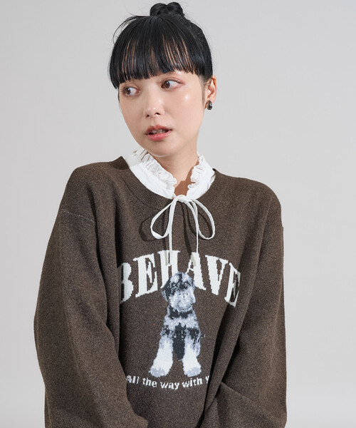 ニット セーター DOG ジャガードニット/ドッグ ジャガードニット レディース | FREAK'S STORE | 12