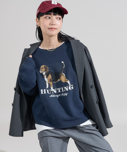 ニット セーター DOG ジャガードニット/ドッグ ジャガードニット レディース | FREAK'S STORE | 18