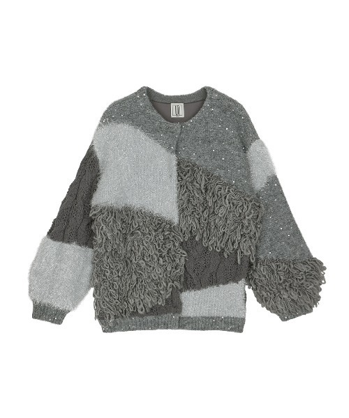 Ameri(アメリ) カーディガン UND MIX YARN PATCHWORK KNIT CARDIGAN Ameri(アメリ) カーディガン UND MIX YARN PATCHWORK KNIT CARDIGAN
