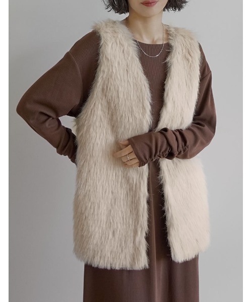 Re:EDIT（リエディ） ダウンベスト ベスト フェイクファーベスト