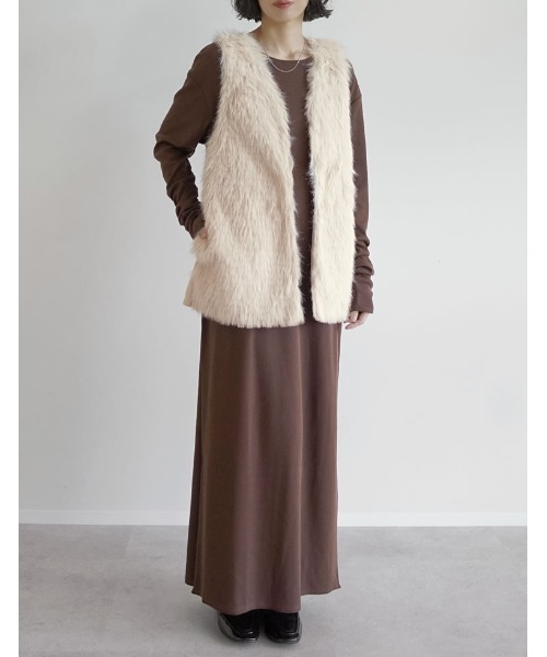 Re:EDIT（リエディ） ダウンベスト ベスト フェイクファーベスト