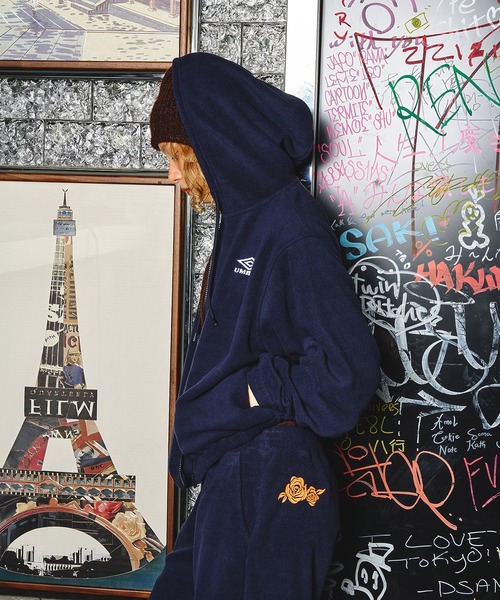 アンブロ ROSE BUD フリースパーカー パンツ フーディー ベージュ umbro（アンブロ） パーカー (UMBRO × ROSE BUD)ZIP-UP FLEECE HOODIE
