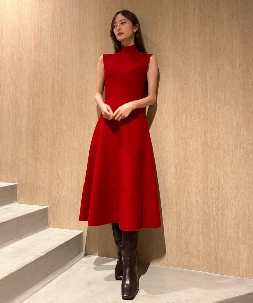 送りついでセール9/25まで【完売商品】FRAYI.Dノースリーブラップドレス FRAY I.D（フレイ・アイディー） ノースリーブワンピース FREE レッド