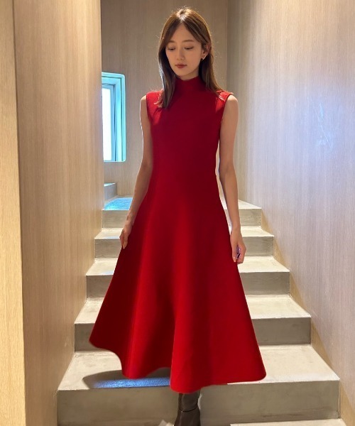 FRAY I.D（フレイ・アイディー） ノースリーブワンピース FREE レッド