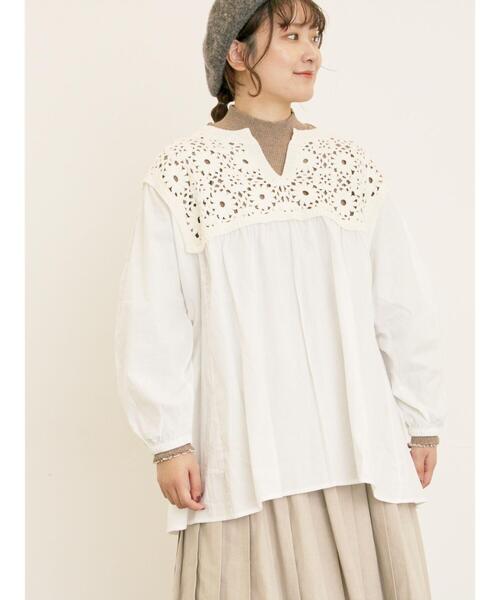 Samansa Mos2（サマンサモスモス） ニット セーター 花柄ニット+布帛