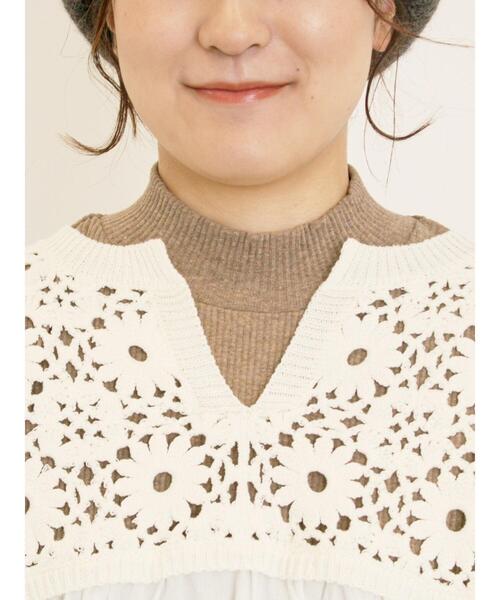 Samansa Mos2（サマンサモスモス） ニット セーター 花柄ニット+布帛