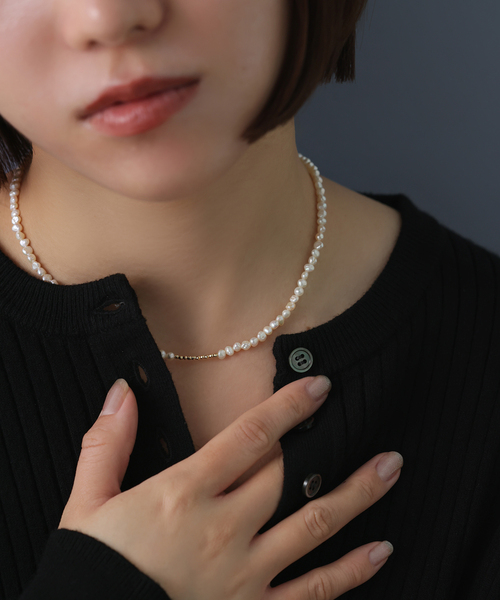 Lilas ネックレス ミラーボール*サザレパールネックレス K10