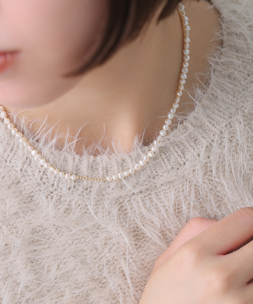 Lilas ネックレス ミラーボール*サザレパールネックレス K10