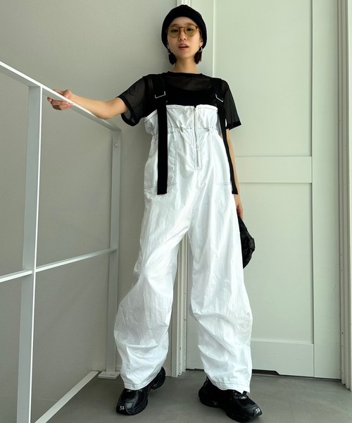 メ*ン様 最終値下げ最安値9900円start サスペンダーパンツ サロペット CFT. サロペット オーバーオール ワイドサスペンダーカラーステッチ