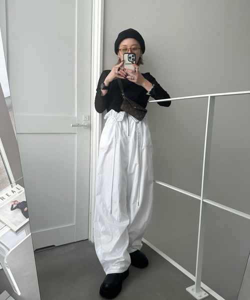 【新品】CFT. 洗える♡ワイドサスペンダーカラーステッチサロペットパンツ セール】ワイドサスペンダーカラーステッチサロペットパンツ